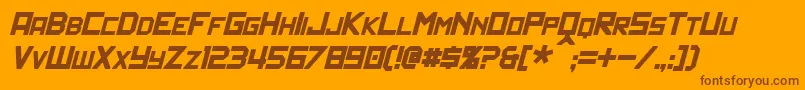 PolitikItalic Font – Brown Fonts on Orange Background