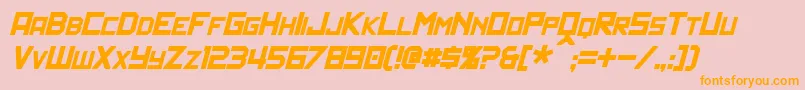 PolitikItalic Font – Orange Fonts on Pink Background