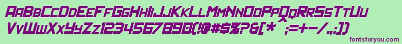 PolitikItalic Font – Purple Fonts on Green Background