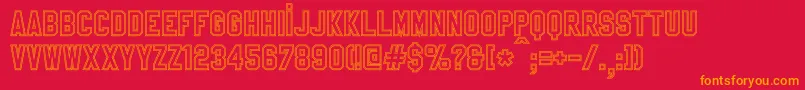 SablonUpOutline Font – Orange Fonts on Red Background