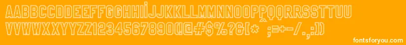 SablonUpOutline Font – White Fonts on Orange Background