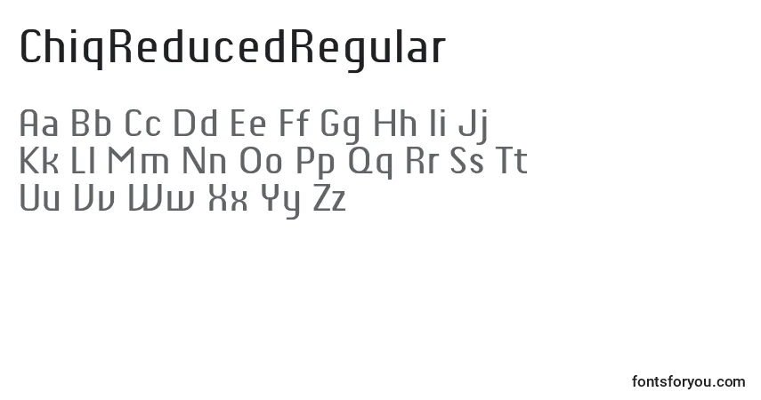 Шрифт ChiqReducedRegular (108962) – алфавит, цифры, специальные символы