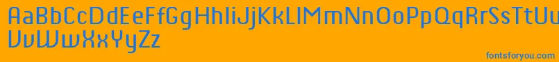 ChiqReducedRegular Font – Blue Fonts on Orange Background
