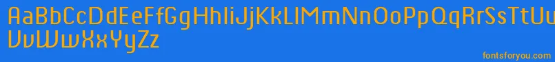 ChiqReducedRegular Font – Orange Fonts on Blue Background