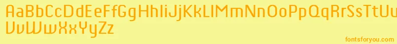 ChiqReducedRegular Font – Orange Fonts on Yellow Background