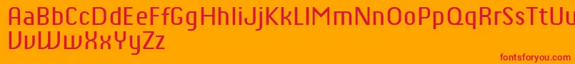 ChiqReducedRegular-Schriftart – Rote Schriften auf orangefarbenem Hintergrund