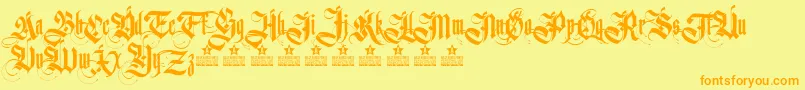 GermanikaPersonalUse Font – Orange Fonts on Yellow Background