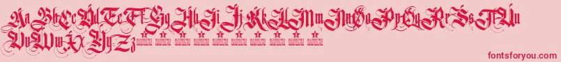 フォントGermanikaPersonalUse – ピンクの背景に赤い文字