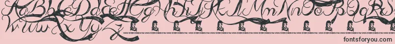 Fonte AdmirationPains – fontes pretas em um fundo rosa