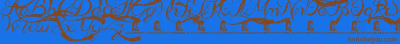 AdmirationPains Font – Brown Fonts on Blue Background