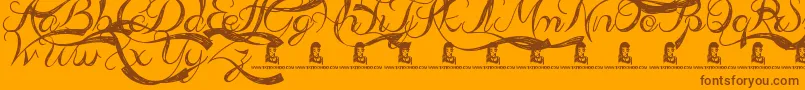 AdmirationPains Font – Brown Fonts on Orange Background