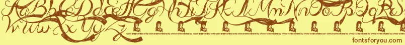 AdmirationPains Font – Brown Fonts on Yellow Background
