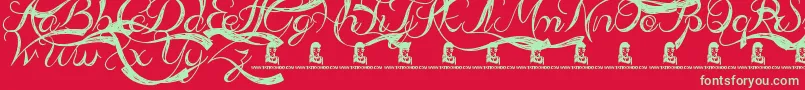 AdmirationPains Font – Green Fonts on Red Background