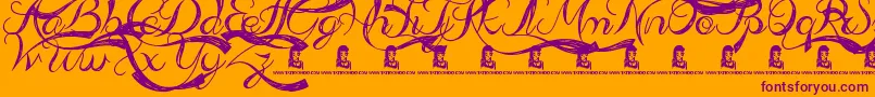 AdmirationPains Font – Purple Fonts on Orange Background