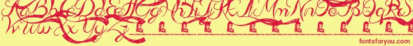 AdmirationPains Font – Red Fonts on Yellow Background