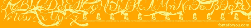 AdmirationPains Font – Yellow Fonts on Orange Background