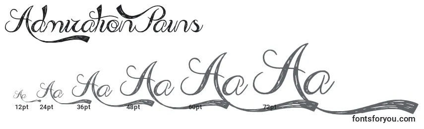 AdmirationPains Font Sizes