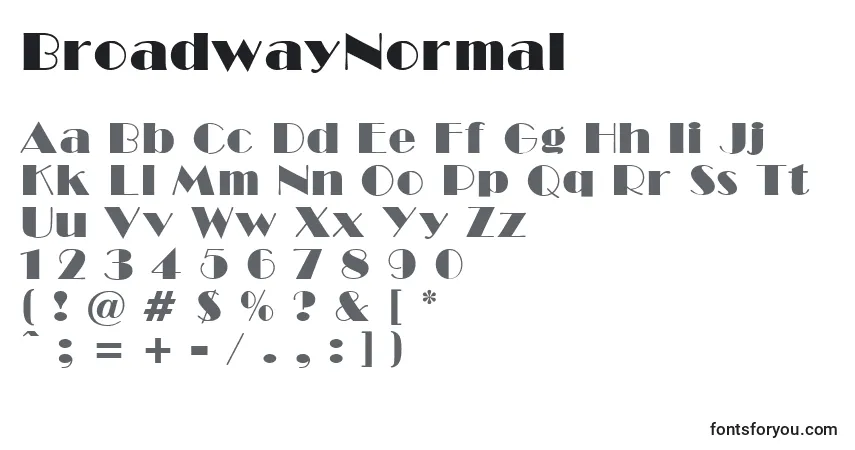Шрифт BroadwayNormal – алфавит, цифры, специальные символы