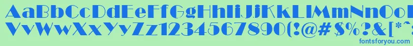 BroadwayNormal Font – Blue Fonts on Green Background