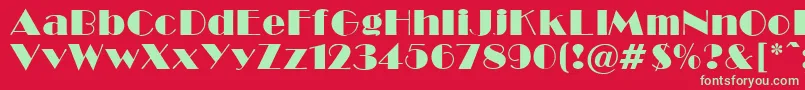 BroadwayNormal Font – Green Fonts on Red Background