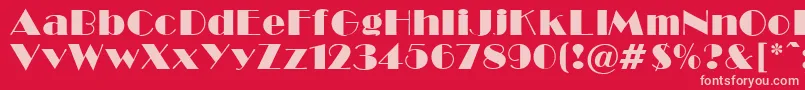 BroadwayNormal Font – Pink Fonts on Red Background