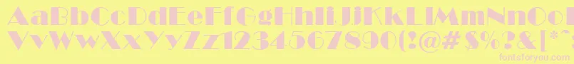 BroadwayNormal Font – Pink Fonts on Yellow Background