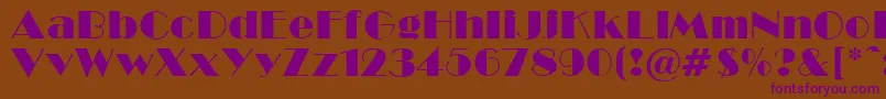 BroadwayNormal Font – Purple Fonts on Brown Background