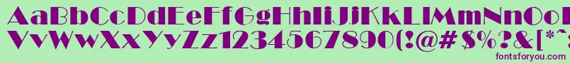 BroadwayNormal Font – Purple Fonts on Green Background