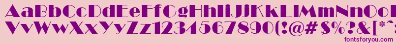 BroadwayNormal Font – Purple Fonts on Pink Background