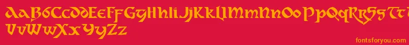 Dahaut ffy Font – Orange Fonts on Red Background