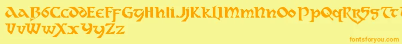 Dahaut ffy Font – Orange Fonts on Yellow Background