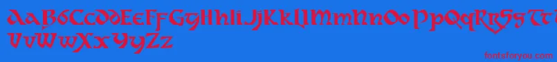 Czcionka Dahaut ffy – czerwone czcionki na niebieskim tle