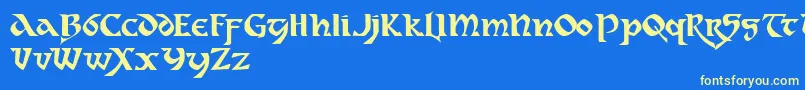 フォントDahaut ffy – 黄色の文字、青い背景