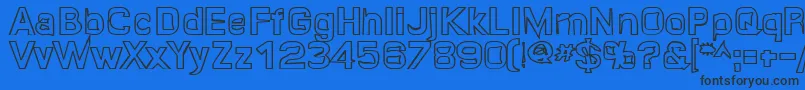 フォントQuropaHollow – 黒い文字の青い背景