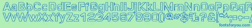 Шрифт QuropaHollow – синие шрифты на зелёном фоне