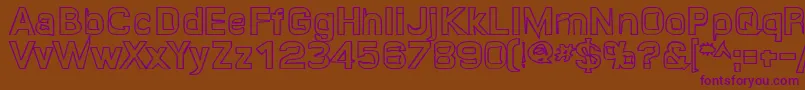 QuropaHollow Font – Purple Fonts on Brown Background