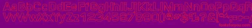 QuropaHollow Font – Red Fonts on Purple Background