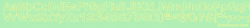 QuropaHollow Font – Yellow Fonts on Green Background