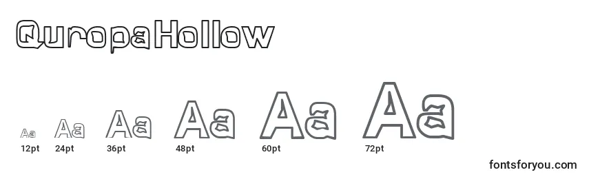 Размеры шрифта QuropaHollow