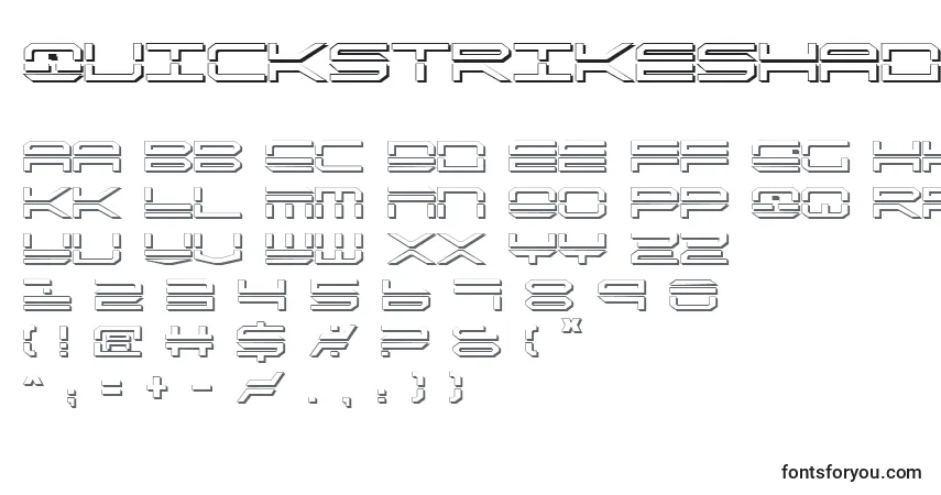 QuickstrikeShadow Font – alphabet, numbers, special characters