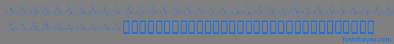 フォントKrPilgrim – 灰色の背景に青い文字