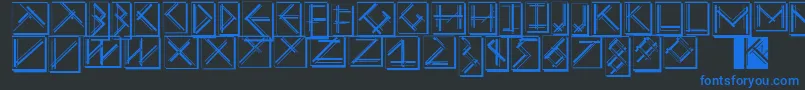 Mousestrokesinverseshadow-Schriftart – Blaue Schriften auf schwarzem Hintergrund