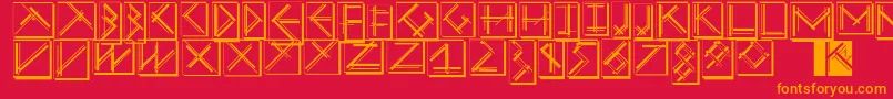 Шрифт Mousestrokesinverseshadow – оранжевые шрифты на красном фоне