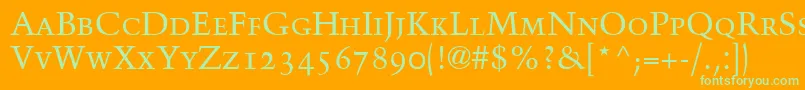 BlackfordOldstyleSsiSmallCaps Font – Green Fonts on Orange Background