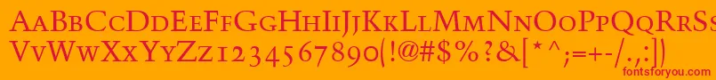 BlackfordOldstyleSsiSmallCaps Font – Red Fonts on Orange Background