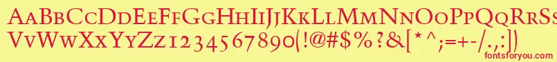 BlackfordOldstyleSsiSmallCaps Font – Red Fonts on Yellow Background