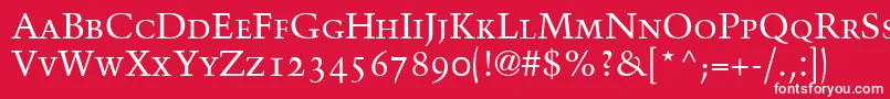 Czcionka BlackfordOldstyleSsiSmallCaps – białe czcionki na czerwonym tle