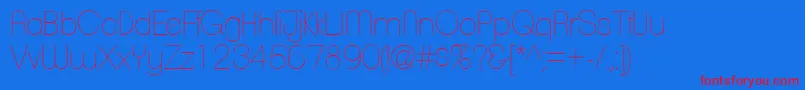 ClementepdaaHairline Font – Red Fonts on Blue Background