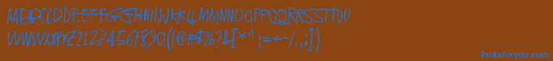 フォント2016Bugs – 茶色の背景に青い文字
