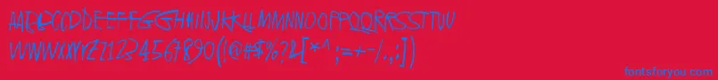 fuente 2016Bugs – Fuentes Azules Sobre Fondo Rojo